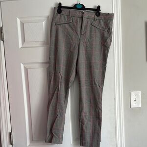 Woman’s Gray and Pink Checkered Pants
